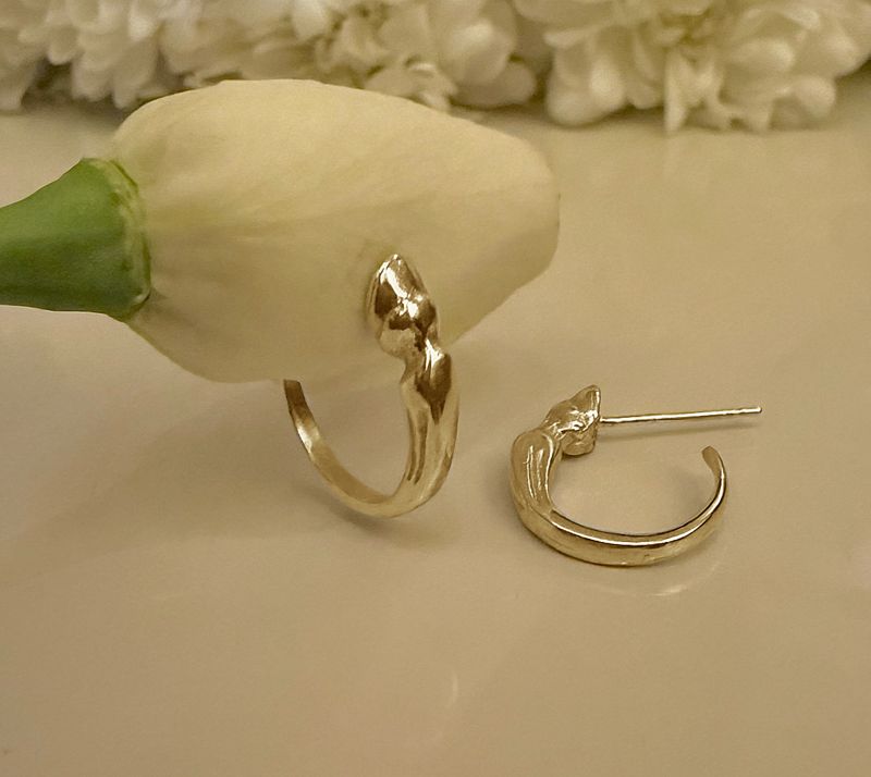 Horse hoof earrings - gold
