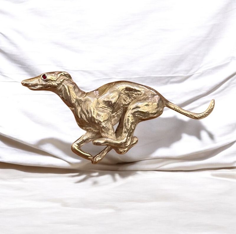 Greyhound brooch (maxi) - gold