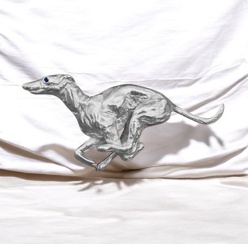 Greyhound brooch (maxi) - silver
