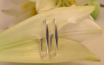 French link wrap earrings - silver
