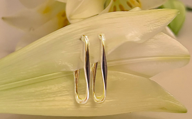 French link wrap earrings - gold