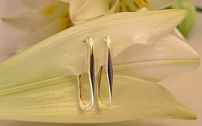 French link wrap earrings - gold