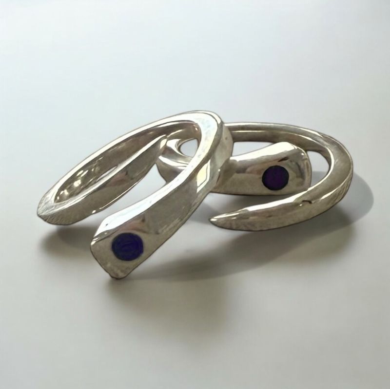 Birthstone Farrier&#39;s nail ring - silver
