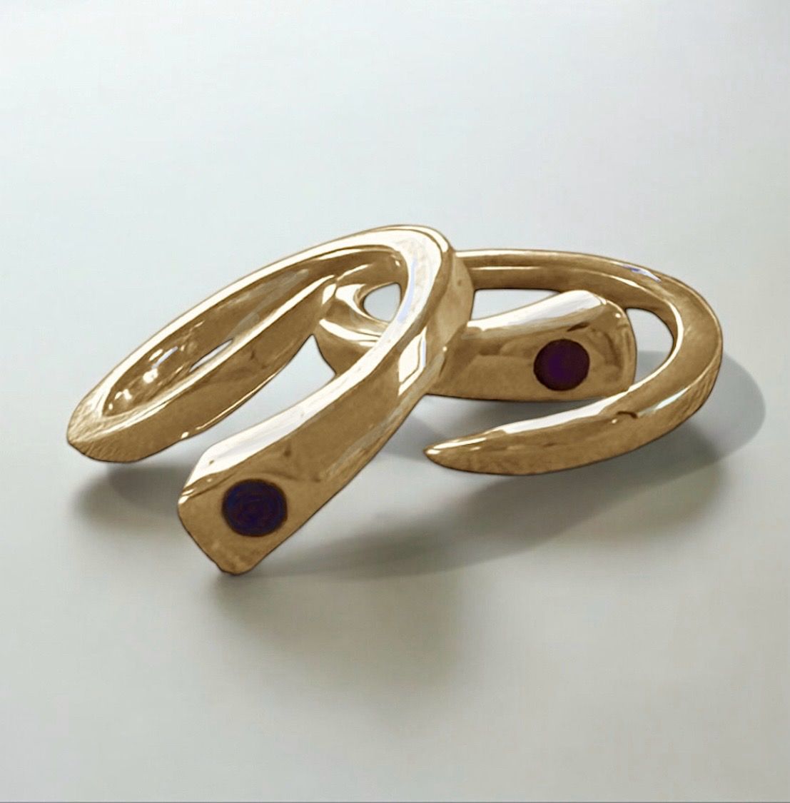 Birthstone Farrier&#39;s nail ring - gold