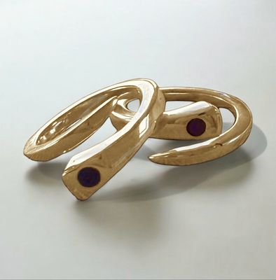 Birthstone Farrier&#39;s nail ring - gold