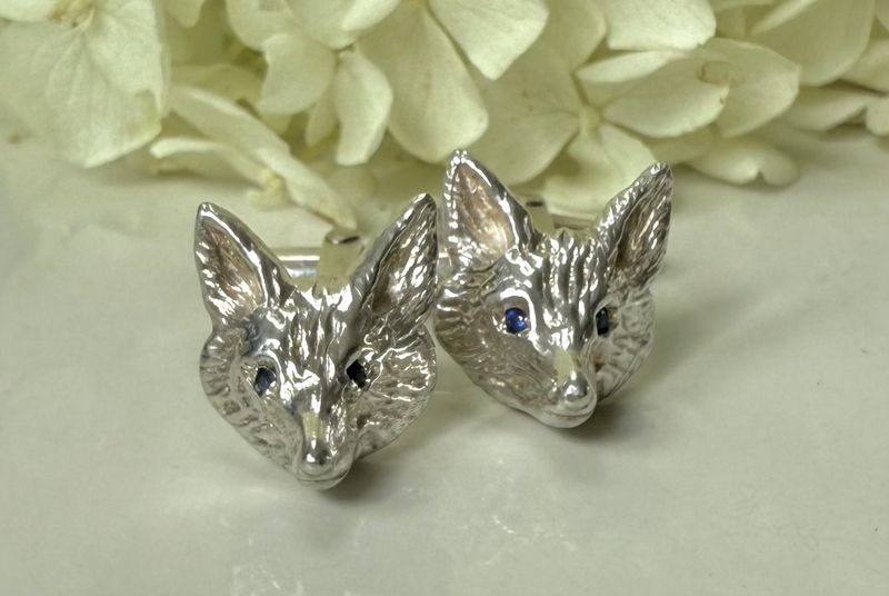 Fox cufflinks - silver