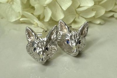 Fox cufflinks - silver