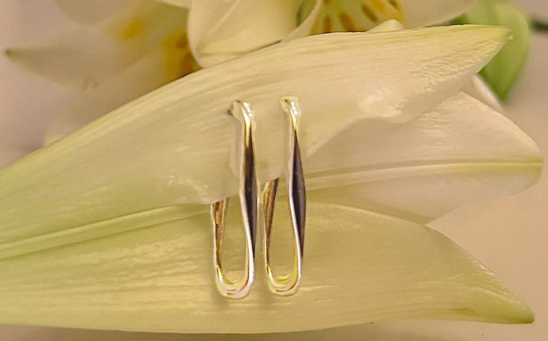 French link wrap earrings - gold