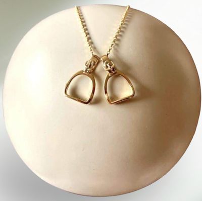 Double stirrup necklace - gold