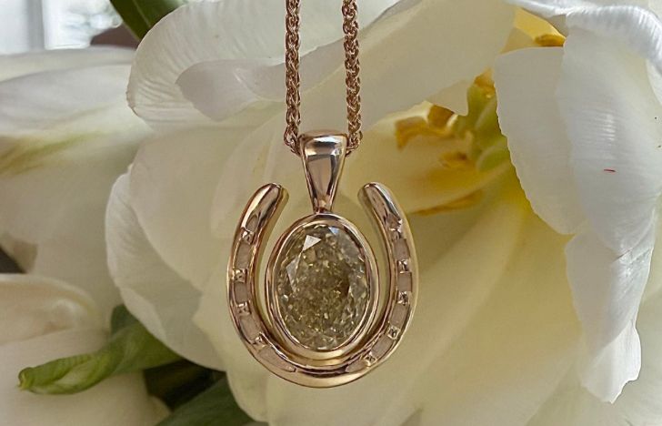 Halo horseshoe necklace - gold