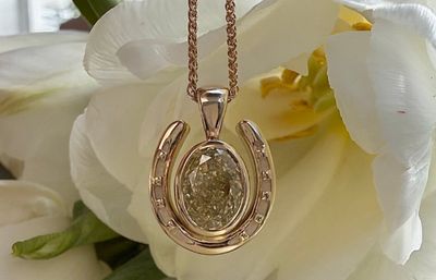 Halo horseshoe necklace - gold
