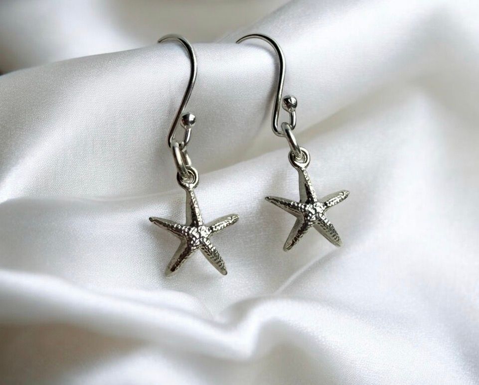 Starfish earrings - silver