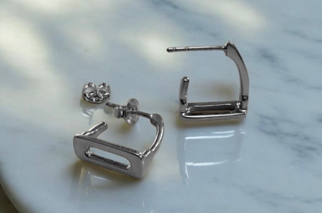 'The George" stirrup earrings - silver