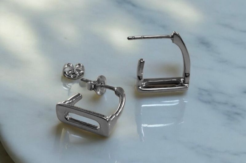 'The George" stirrup earrings - silver