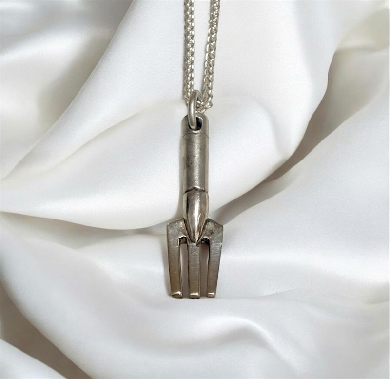 Garden fork necklace - silver