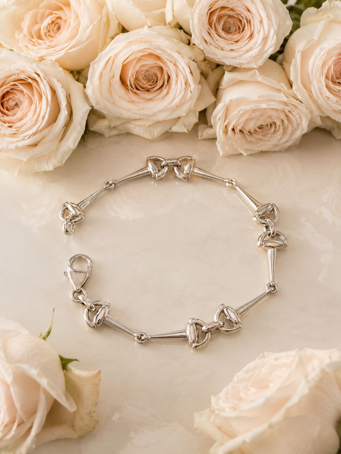 D-shaped bit bracelet - silver