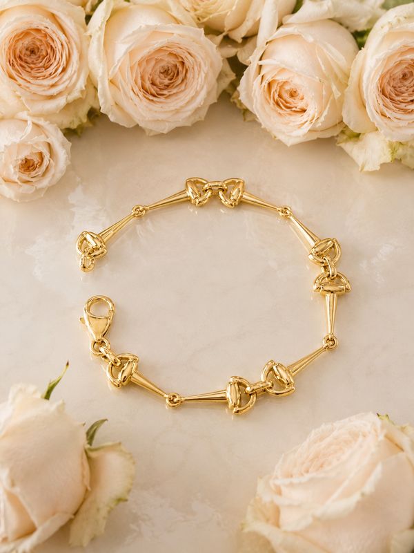 D-shaped bit bracelet - gold