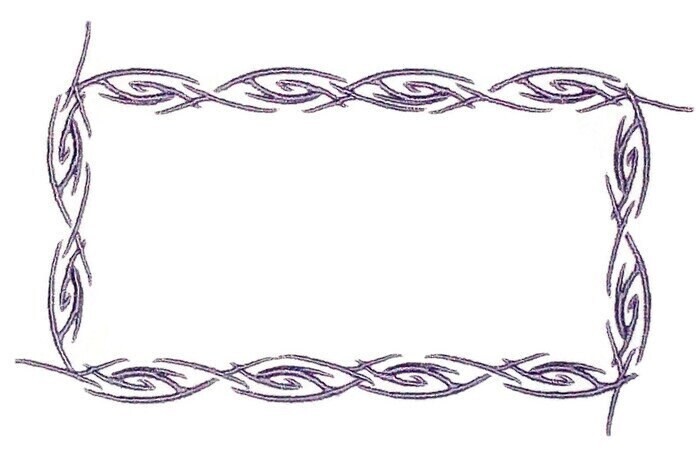 Barbed Wire embroidered quilt label to customize with your personal message