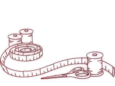 Redwork sewing supplies embroidered quilt label to personalize with your own message