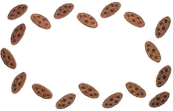 Chocolate Chip cookies embroidered quilt label, to customize with your personal message