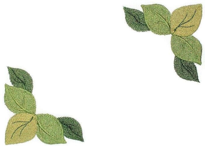 Leaf themed embroidered quilt label to customize with your personal message