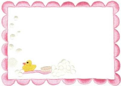 Rubber ducky embroidered quilt label, to customize with your personal message