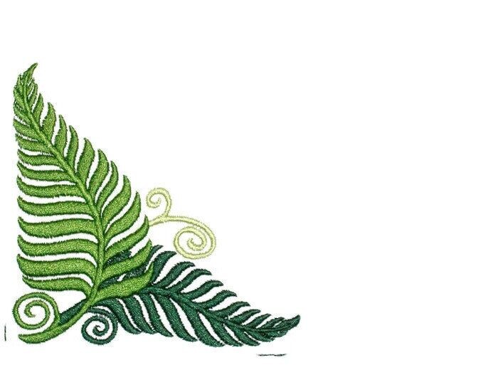 Ferns corner embroidered quilt label to customize with your personal message
