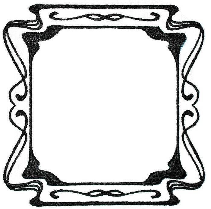 Filigree frame embroidered quilt label to customize with your personal message