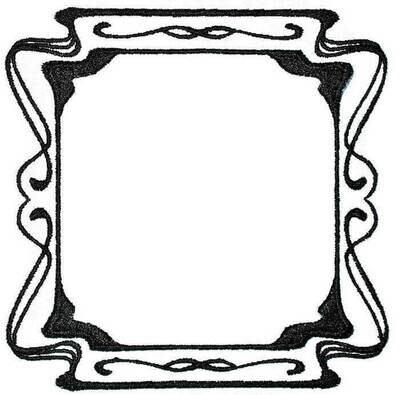 Filigree frame embroidered quilt label to customize with your personal message