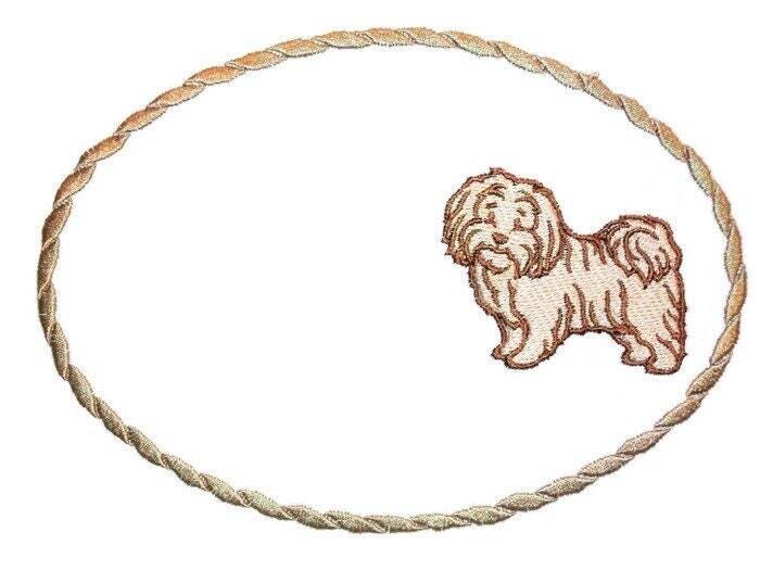 Havanese dog embroidered quilt label to customize with your personal message