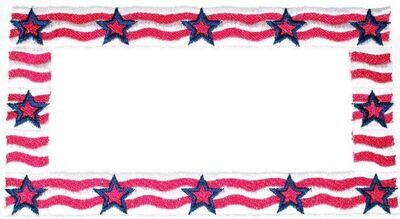 Quilt of Valor label, Patriotic flag stars &amp; stripes embroidered quilt label, to customize with your personal message