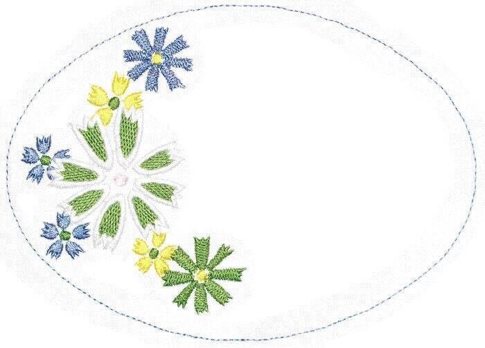 Floral embroidered quilt label to customize with your personal message