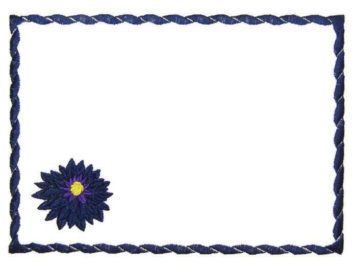 Solid Dahlia Bloom embroidered quilt label to customize with your personal message