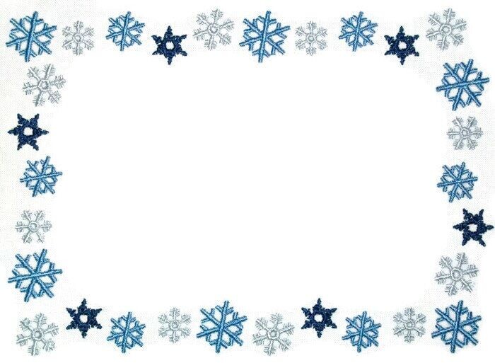Blue snowflake embroidered quilt label to customize with your personal message