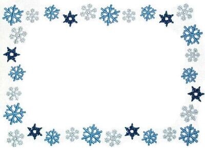 Blue snowflake embroidered quilt label to customize with your personal message