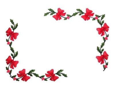 Holly &amp; Bows embroidered quilt label to customize with your personal message