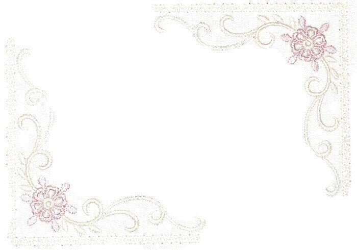 Pink floral scrollwork quilt label to customize with your personal message