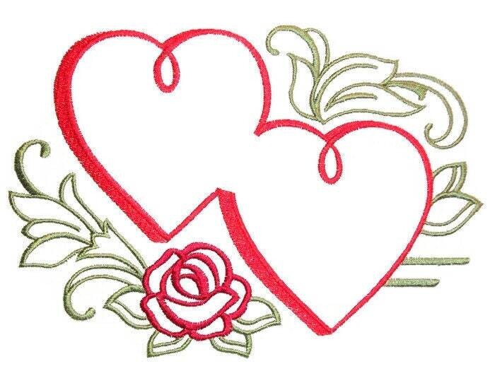 Hearts embroidered quilt label to customize with your personal message
