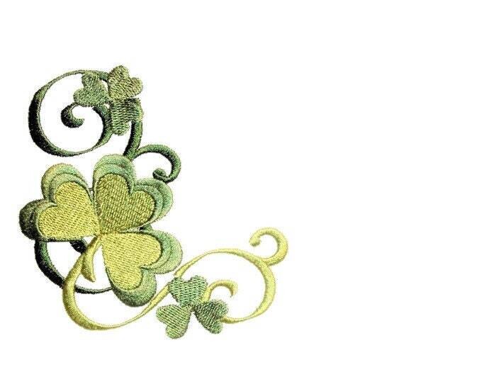 Shamrock embroidered quilt label to customize with your personal message