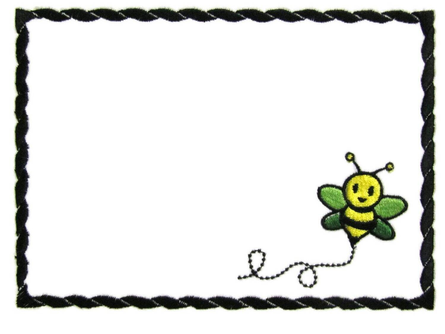 Bumble bee embroidered quilt label to customize with your personal message