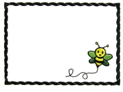 Bumble bee embroidered quilt label to customize with your personal message