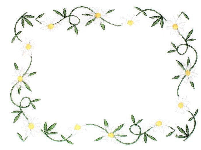 Daisy embroidered quilt label to customize with your personal message