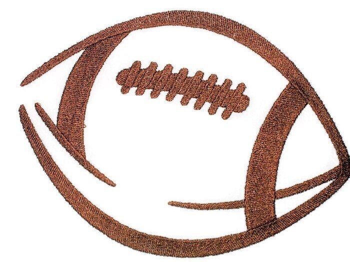 Football quilt label embroidered to customize with your personal message