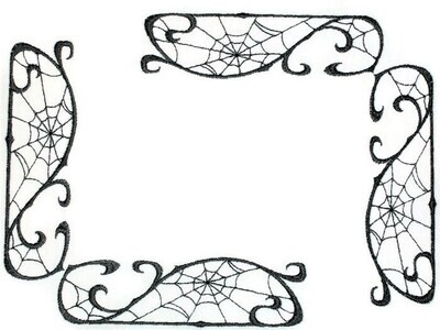 Spiderweb embroidered quilt label to customize with your personal message
