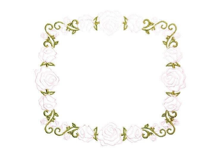 Sweet pink roses embroidered quilt label to customize with your personal message