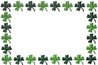 Four leaf clover embroidered quilt label to customize with your personal message