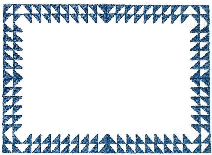 Half square triangle embroidered quilt label to customize with your personal message