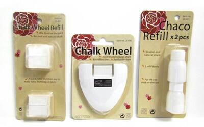 White Chalk Wheel - square chalk refill - round chalk refill