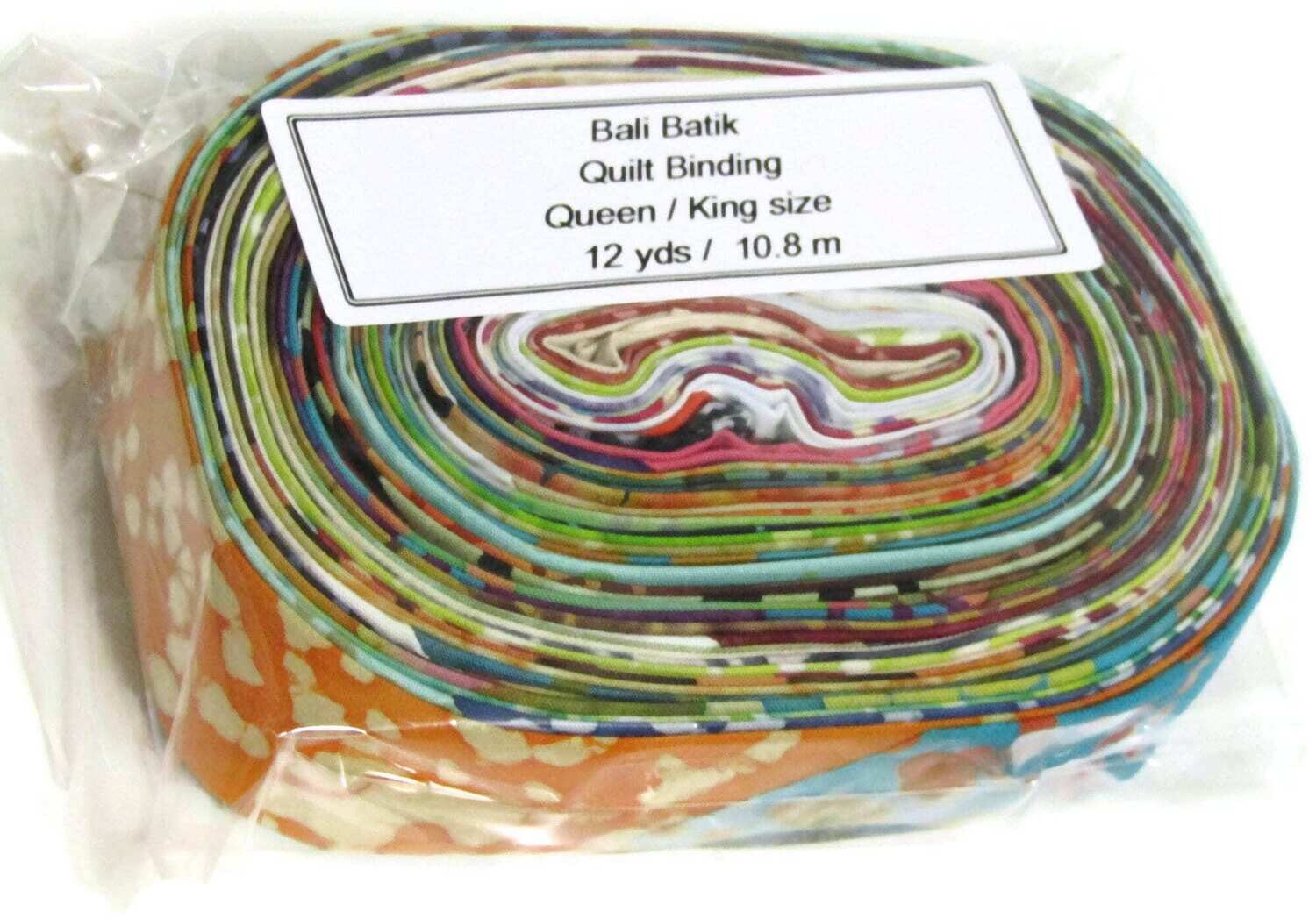 Scrappy Bali Batik Quilt Binding, Crib -King size single fold binding 5m-10.8m (5.5yds -12yds)