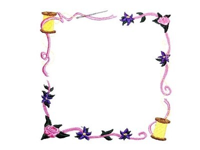 Sewing themed embroidered quilt label to customize with your personal message